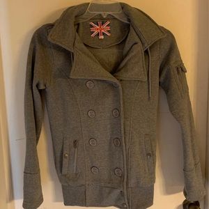 Miss London Hooded Knit Fleece  jacket